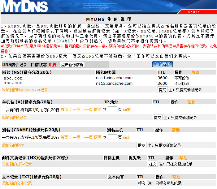 新网解析界面